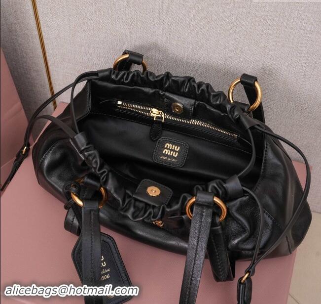 Stylish Grade Miu Miu Small Joie Nappa Leather Bag 5BG306 Black 2024