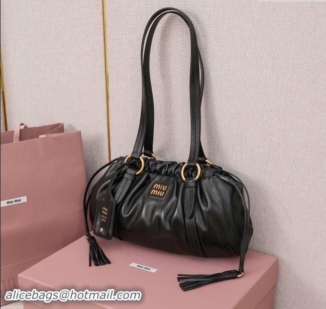 Stylish Grade Miu Miu Small Joie Nappa Leather Bag 5BG306 Black 2024