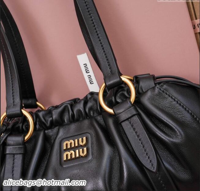 Stylish Grade Miu Miu Small Joie Nappa Leather Bag 5BG306 Black 2024