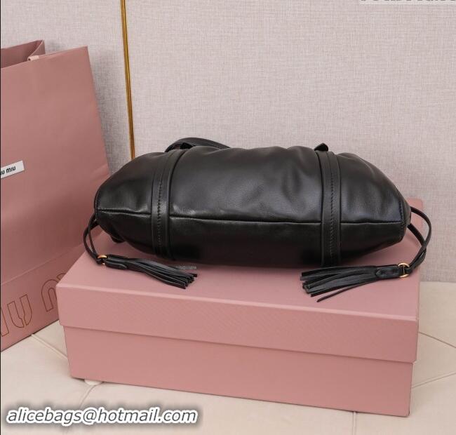 Stylish Grade Miu Miu Small Joie Nappa Leather Bag 5BG306 Black 2024