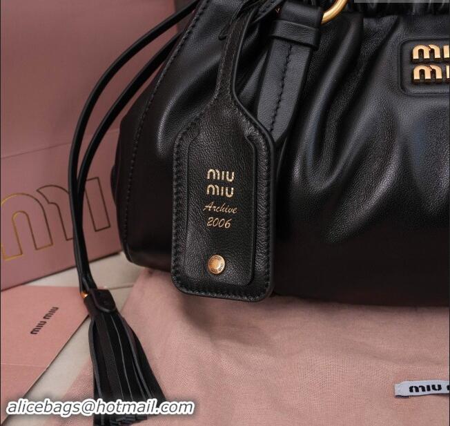 Stylish Grade Miu Miu Small Joie Nappa Leather Bag 5BG306 Black 2024