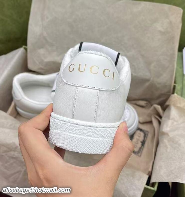 ​Super Quality Gucci Screener Trainer Sneakers in GG Canvas and Leather with Web and Strass G9118 White 2024