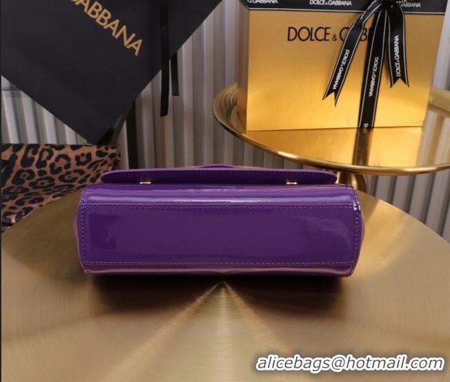 Super Quality Dolce&Gabbana Patent Calfskin Small Sicily handbag BB6111 Purple 2024