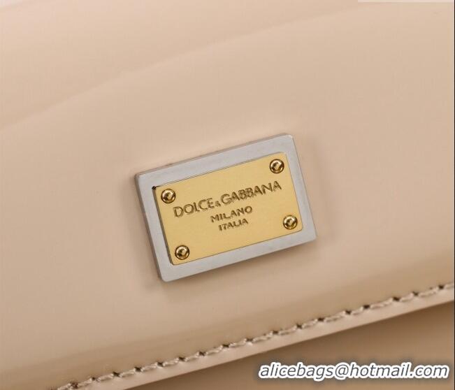 Best Quality Dolce&Gabbana Patent Calfskin Small Sicily handbag BB6111 Nude Pink 2024