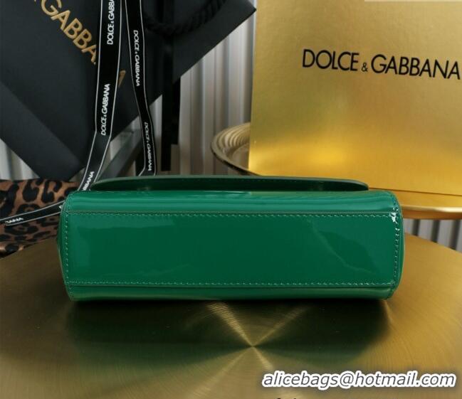 Good Taste Dolce&Gabbana Patent Calfskin Small Sicily handbag BB6111 Green 2024