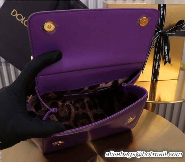 Pretty Style Dolce&Gabbana Patent Calfskin Small Sicily handbag BB6112 Purple 2024