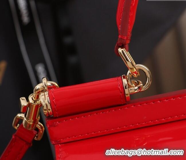 Good Looking Dolce&Gabbana Patent Calfskin Small Sicily handbag BB6112 Red 2024