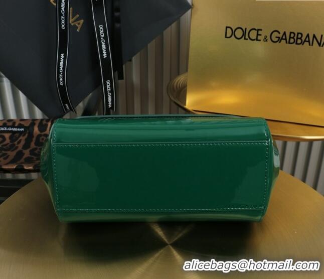 Popular Style Dolce&Gabbana Patent Calfskin Small Sicily handbag BB6112 Green 2024