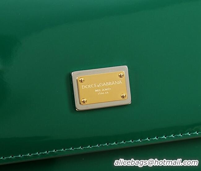 Popular Style Dolce&Gabbana Patent Calfskin Small Sicily handbag BB6112 Green 2024