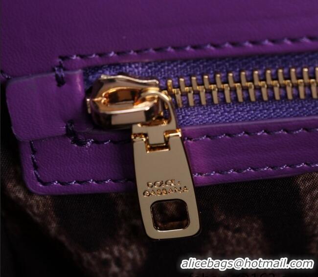 Buy Discount Dolce&Gabbana Patent Calfskin Large Sicily handbag BB6113 Purple 2024