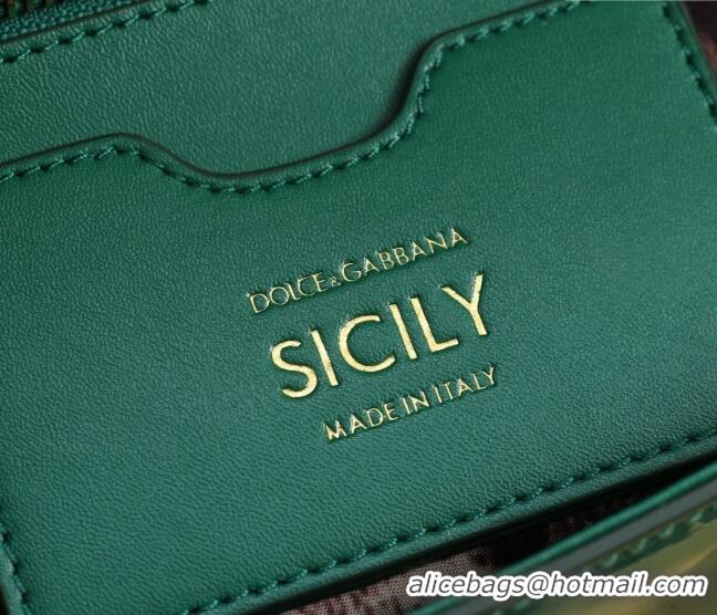 Best Quality Dolce&Gabbana Patent Calfskin Large Sicily handbag BB6113 Green 2024