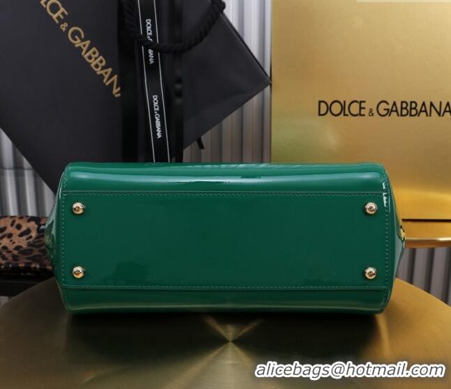 Best Quality Dolce&Gabbana Patent Calfskin Large Sicily handbag BB6113 Green 2024