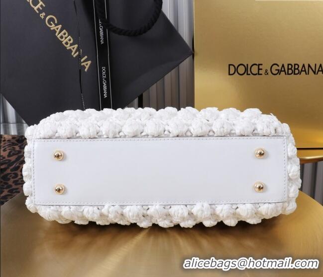 Grade Design Dolce&Gabbana Raffia Crochet Elongated Medium Sicily handbag BB6116 White 2024