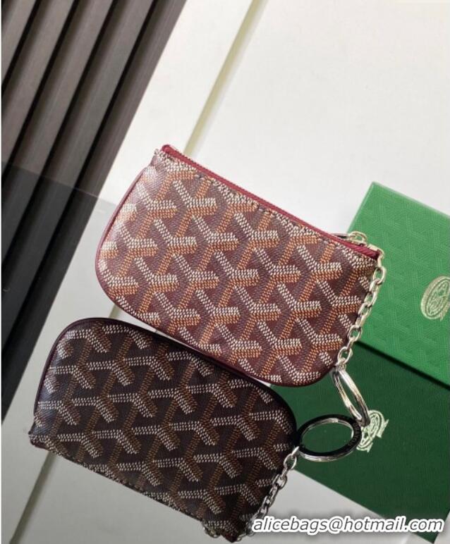 Original Cheap Goyard Sesame Pouch GY3316 Burgundy 2024