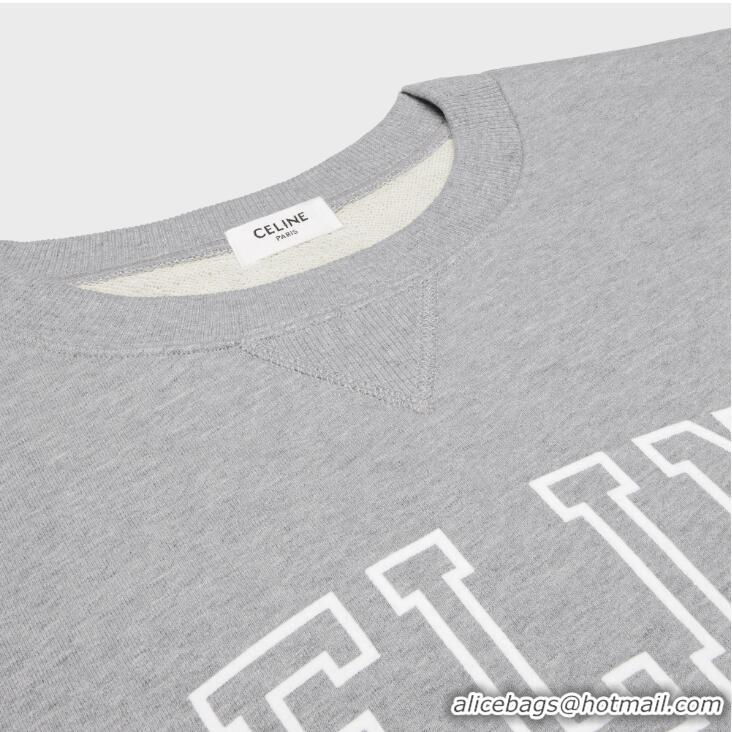 Buy Discount Celine Loose Sweatshirt In Cotton Fleece CE4120 Grey