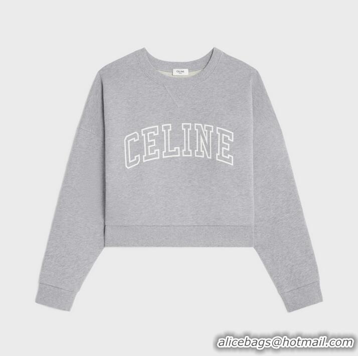 Buy Discount Celine Loose Sweatshirt In Cotton Fleece CE4120 Grey