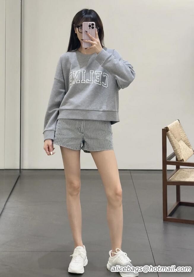 Buy Discount Celine Loose Sweatshirt In Cotton Fleece CE4120 Grey