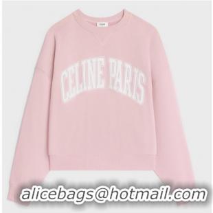 Unique Style Celine Oversized Sweatshirt In Cotton Fleece CE7510 Pink