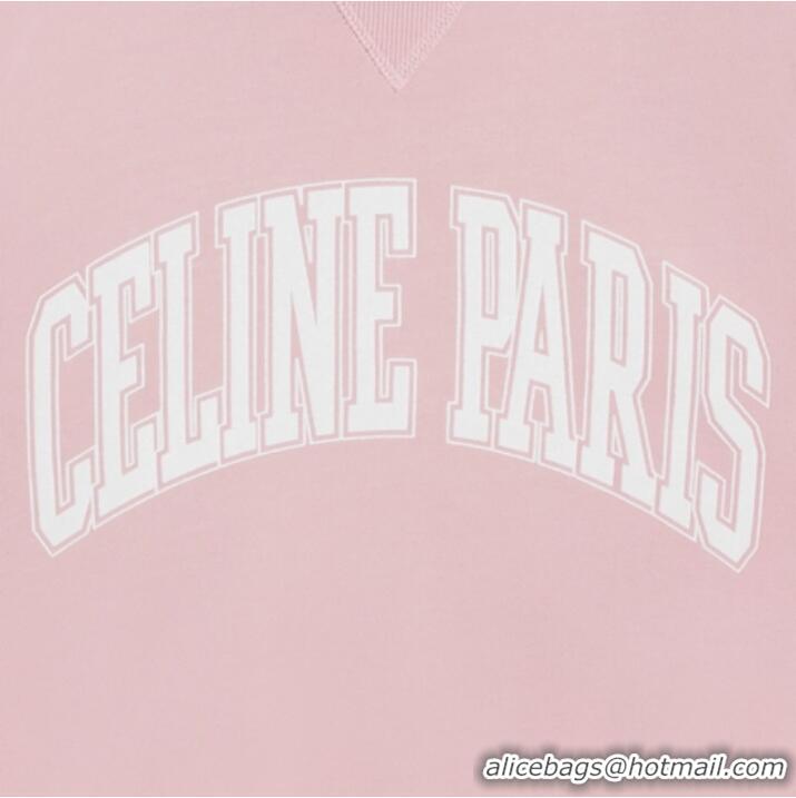 Unique Style Celine Oversized Sweatshirt In Cotton Fleece CE7510 Pink