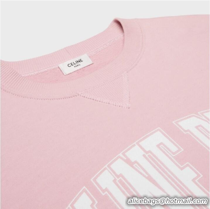 Unique Style Celine Oversized Sweatshirt In Cotton Fleece CE7510 Pink