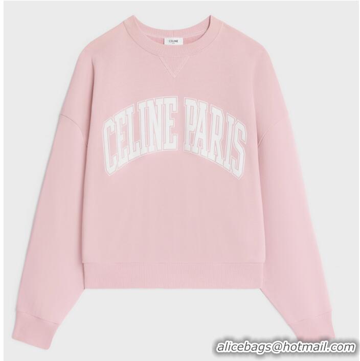 Unique Style Celine Oversized Sweatshirt In Cotton Fleece CE7510 Pink