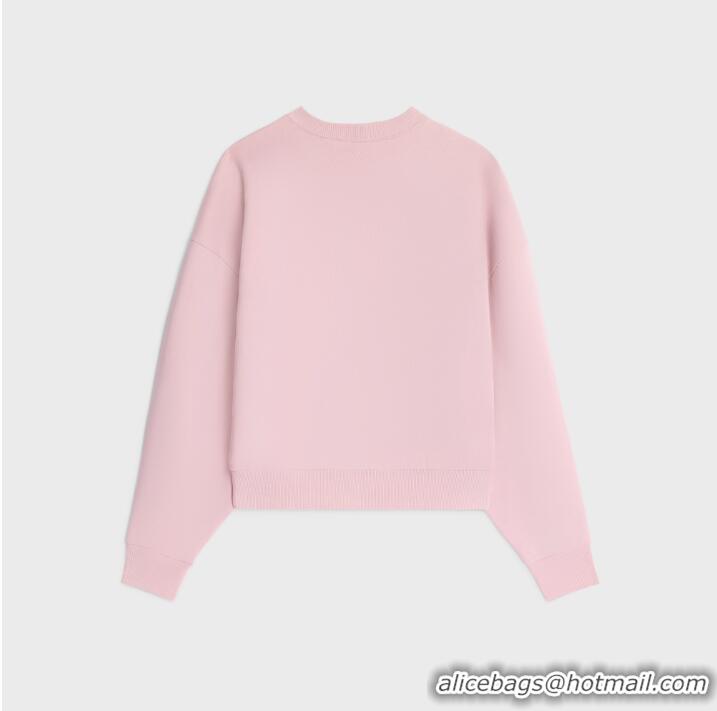 Unique Style Celine Oversized Sweatshirt In Cotton Fleece CE7510 Pink