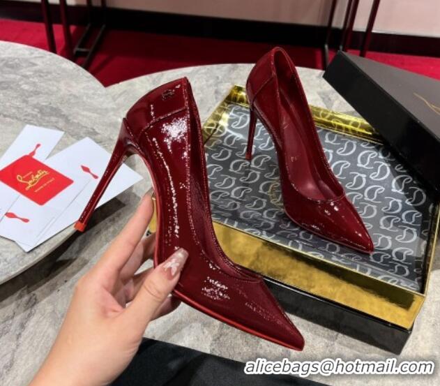 Stylish Christian Louboutin Sporty Kate High Heel Pumps 10cm in Patent Leather Red 1223134