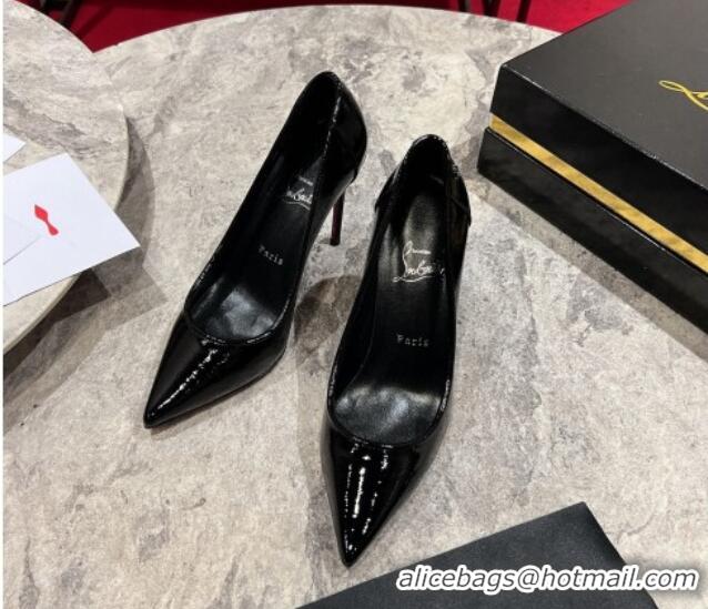 Perfect Christian Louboutin Sporty Kate High Heel Pumps 10cm in Patent Leather Black 1223135