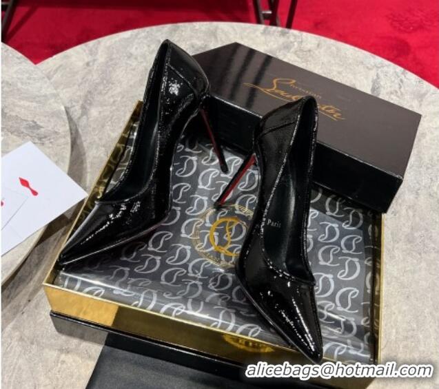 Perfect Christian Louboutin Sporty Kate High Heel Pumps 10cm in Patent Leather Black 1223135