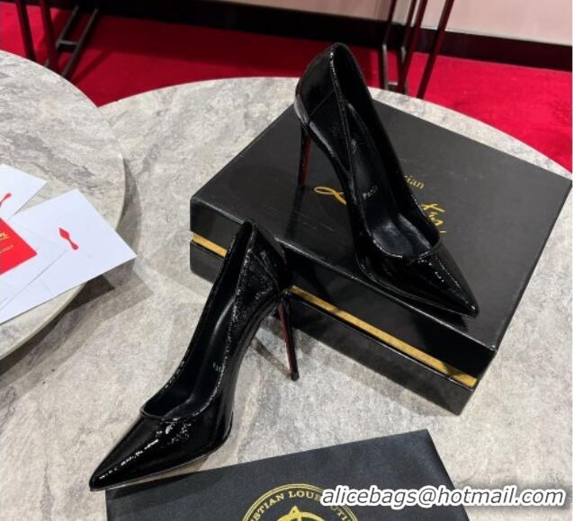 Perfect Christian Louboutin Sporty Kate High Heel Pumps 10cm in Patent Leather Black 1223135