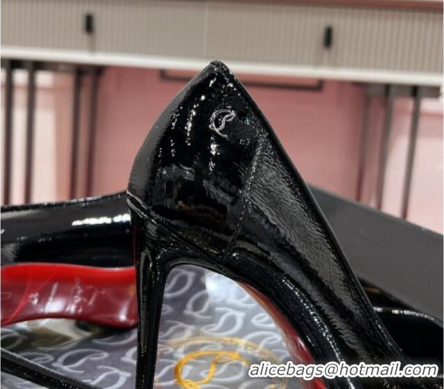 Perfect Christian Louboutin Sporty Kate High Heel Pumps 10cm in Patent Leather Black 1223135