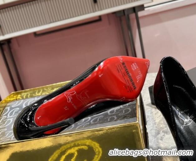 Perfect Christian Louboutin Sporty Kate High Heel Pumps 10cm in Patent Leather Black 1223135