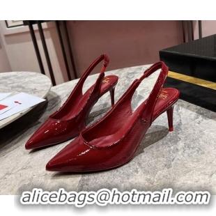 Cheap Price Christian Louboutin Sporty Kate Slingback Pumps 6.5cm in Patent Leather Red 1223136