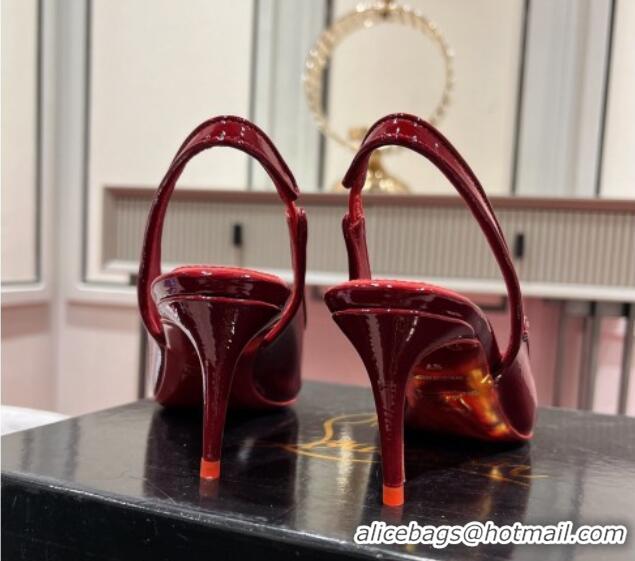 Cheap Price Christian Louboutin Sporty Kate Slingback Pumps 6.5cm in Patent Leather Red 1223136