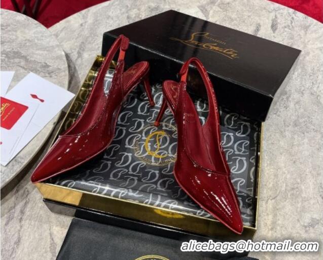 Cheap Price Christian Louboutin Sporty Kate Slingback Pumps 6.5cm in Patent Leather Red 1223136