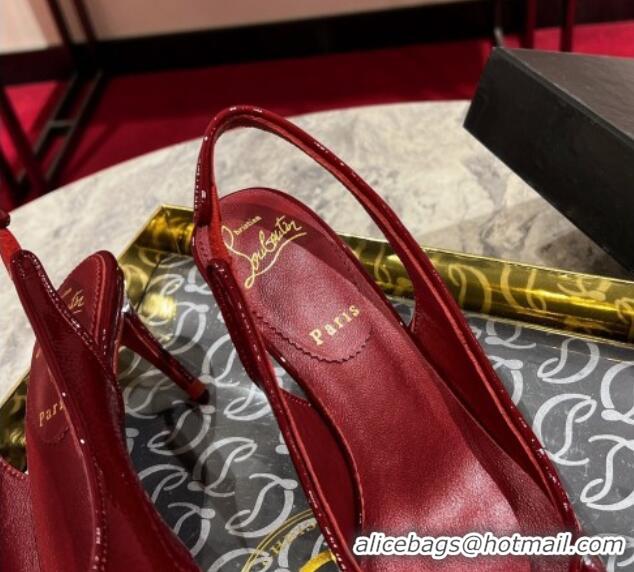 Cheap Price Christian Louboutin Sporty Kate Slingback Pumps 6.5cm in Patent Leather Red 1223136