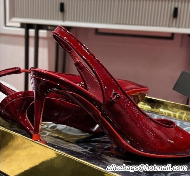 Cheap Price Christian Louboutin Sporty Kate Slingback Pumps 6.5cm in Patent Leather Red 1223136