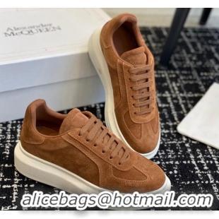 Best Price Alexander McQueen Oversized Retro Sneakers in Suede Brown 1114002