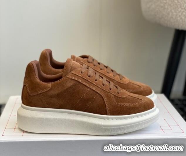 Best Price Alexander McQueen Oversized Retro Sneakers in Suede Brown 1114002