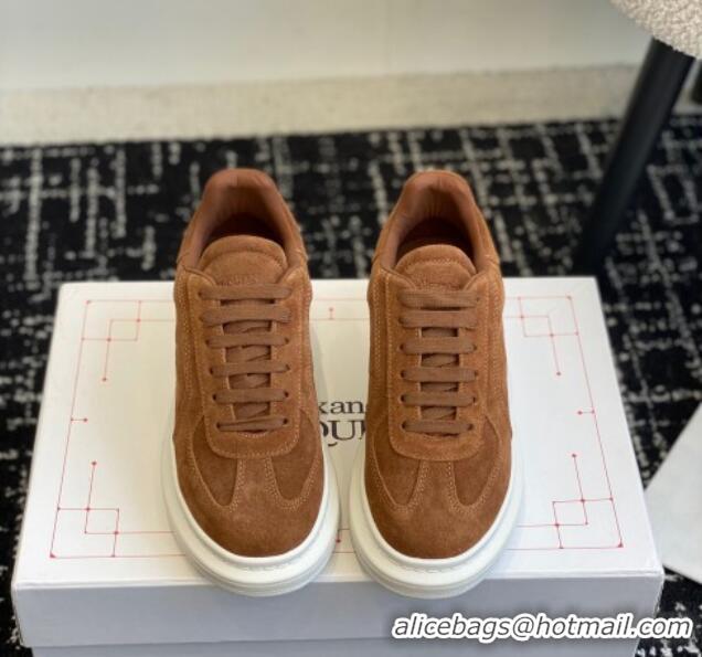 Best Price Alexander McQueen Oversized Retro Sneakers in Suede Brown 1114002