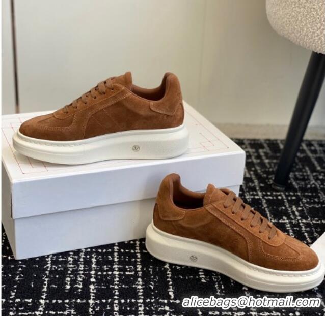 Best Price Alexander McQueen Oversized Retro Sneakers in Suede Brown 1114002