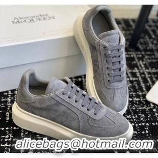 Classic Hot Alexander McQueen Oversized Retro Sneakers in Suede Dark Grey 1114003