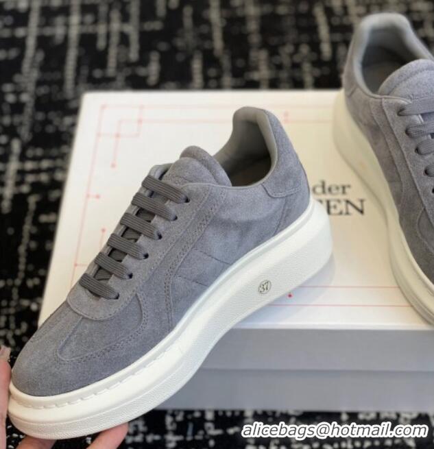 Classic Hot Alexander McQueen Oversized Retro Sneakers in Suede Dark Grey 1114003