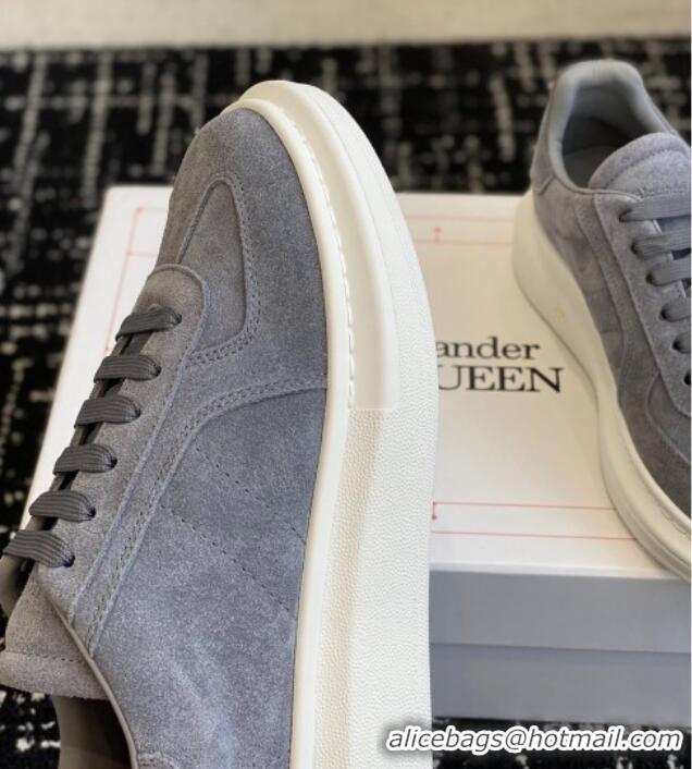 Classic Hot Alexander McQueen Oversized Retro Sneakers in Suede Dark Grey 1114003