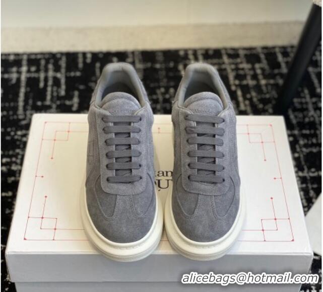 Classic Hot Alexander McQueen Oversized Retro Sneakers in Suede Dark Grey 1114003