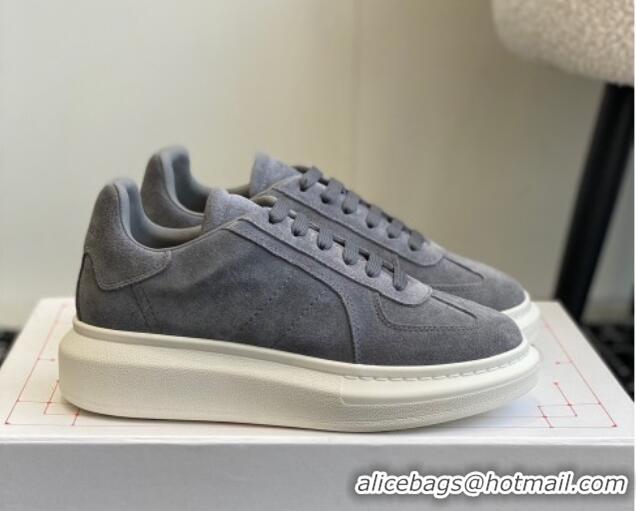 Classic Hot Alexander McQueen Oversized Retro Sneakers in Suede Dark Grey 1114003