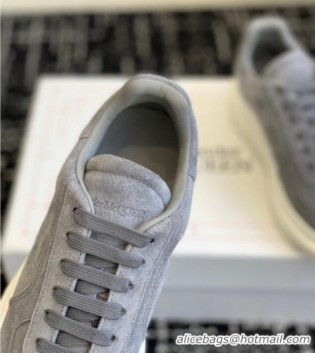 Classic Hot Alexander McQueen Oversized Retro Sneakers in Suede Dark Grey 1114003