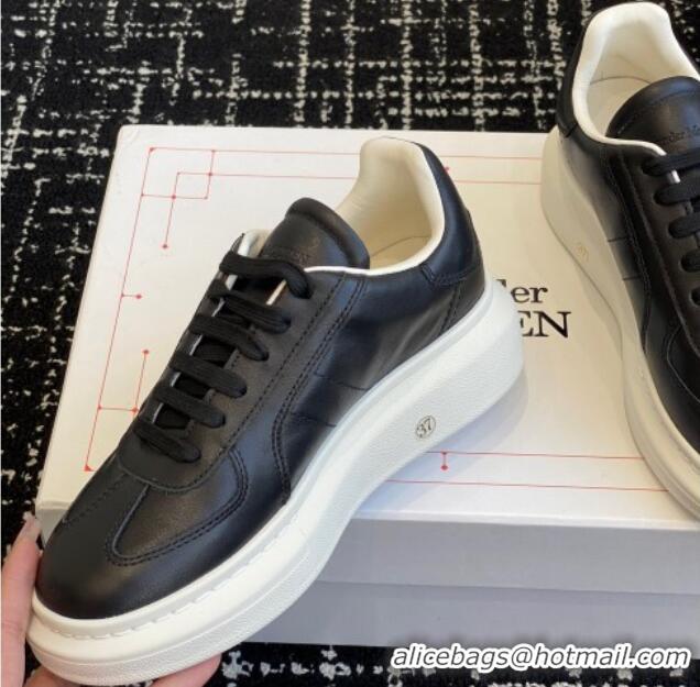 Best Grade Alexander McQueen Oversized Retro Sneakers in Matte Silky Calfskin Black 1114004