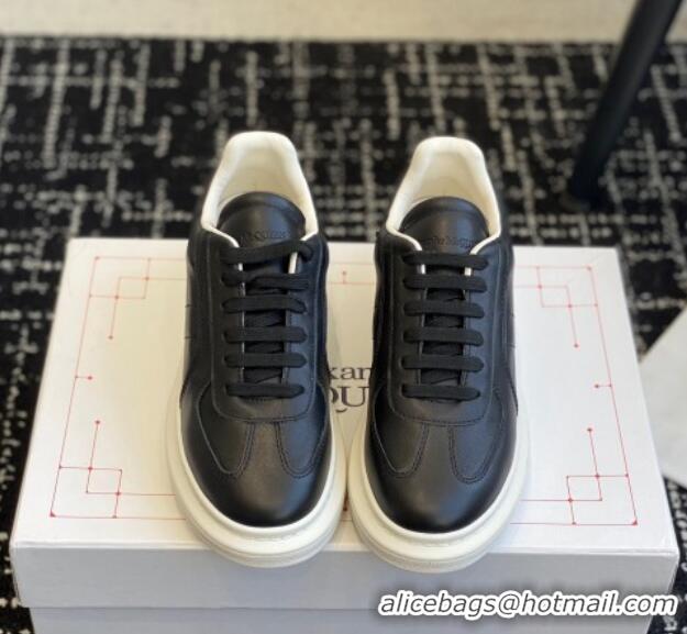 Best Grade Alexander McQueen Oversized Retro Sneakers in Matte Silky Calfskin Black 1114004