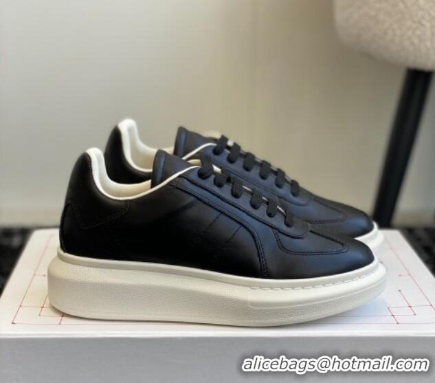 Best Grade Alexander McQueen Oversized Retro Sneakers in Matte Silky Calfskin Black 1114004